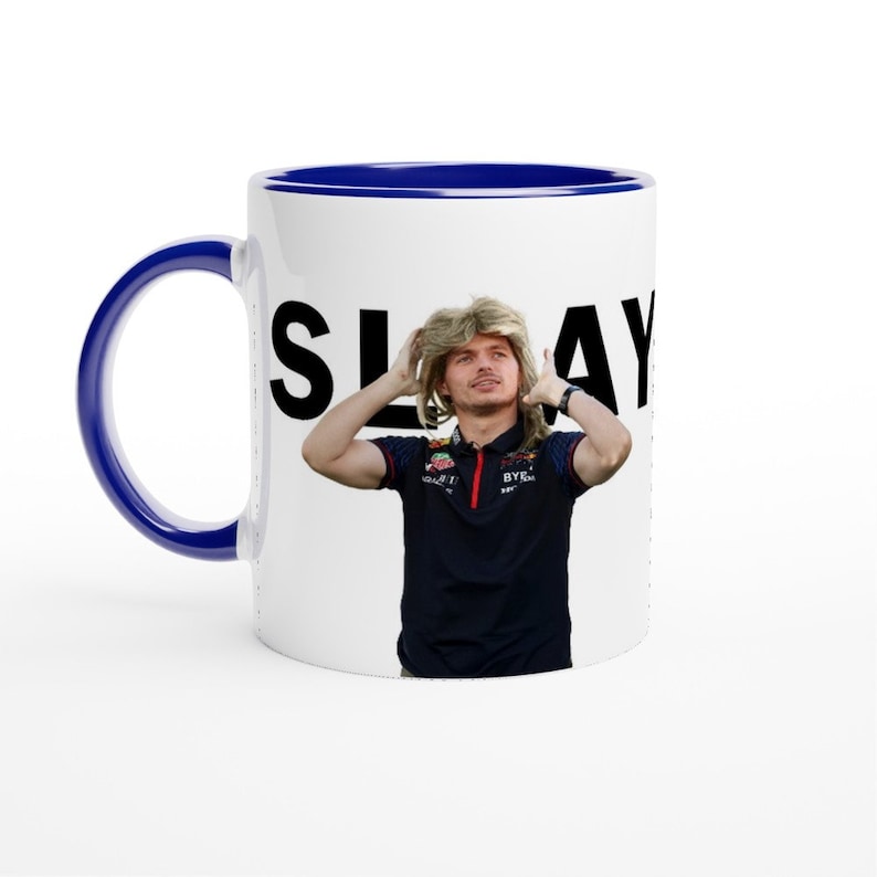 Max Verstappen SLAY Mug Ceramic Blue