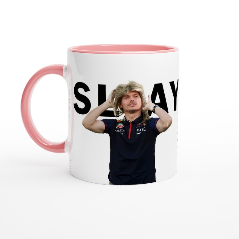 Max Verstappen SLAY Mug Ceramic Pink