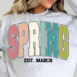 Spring Est. March Png Svg, Spring Design, Spring Print, Pastel Colors Png, Spring Png Spring Svg, Printemps Png Svg, Pastel Print, Funny Png