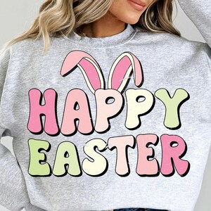 Happy Easter Png Svg, Easter 2024, Easter Sunday, Distressed Digital Instant, Spring Vibe Printemps Png Svg, Bunny Png Svg, Bunny Ears Print