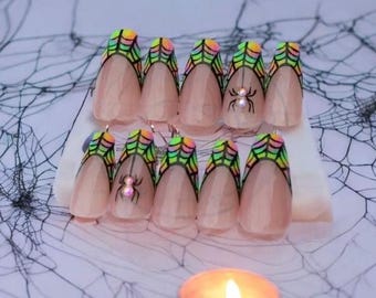 Neon Spinne Drücken Sie auf die Nägel