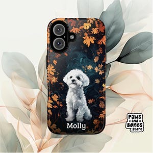 Bichon Frise Phone Case, Personalized, Custom Pet Name, iPhone, Samsung Galaxy, Google Pixel, Bichon Frise Design, Gift for Dog Lover