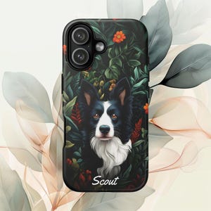 Personligt border collie-telefonskal: Anpassat husdjursnamn