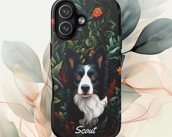 Personligt border collie-telefonskal: Anpassat husdjursnamn