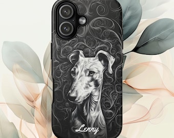 Personalized Greyhound Dog Phone Case: Custom Pet Name