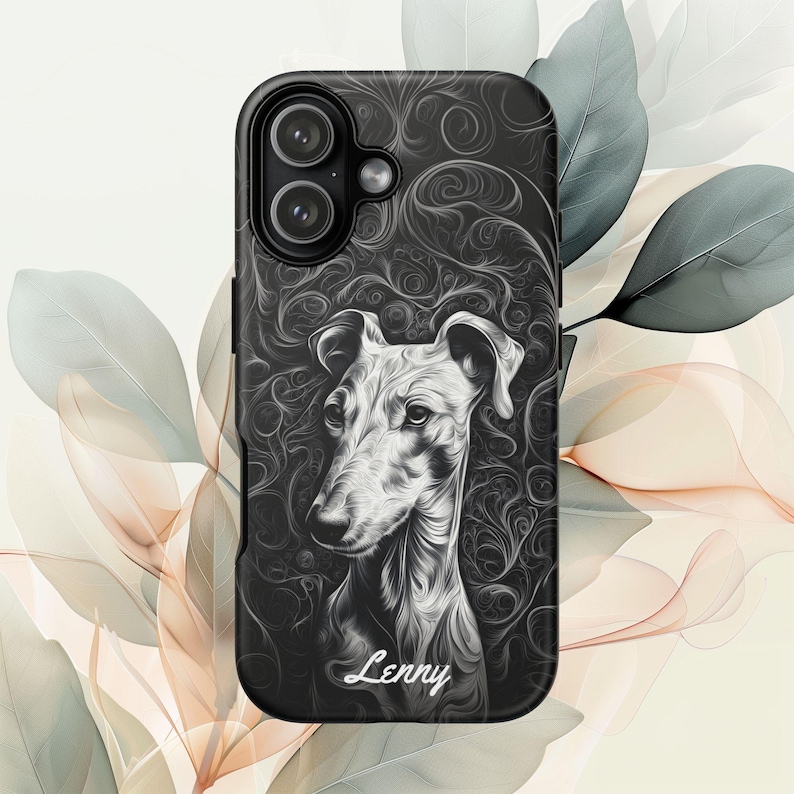 Personalized Greyhound Dog Phone Case: Custom Pet Name image 1