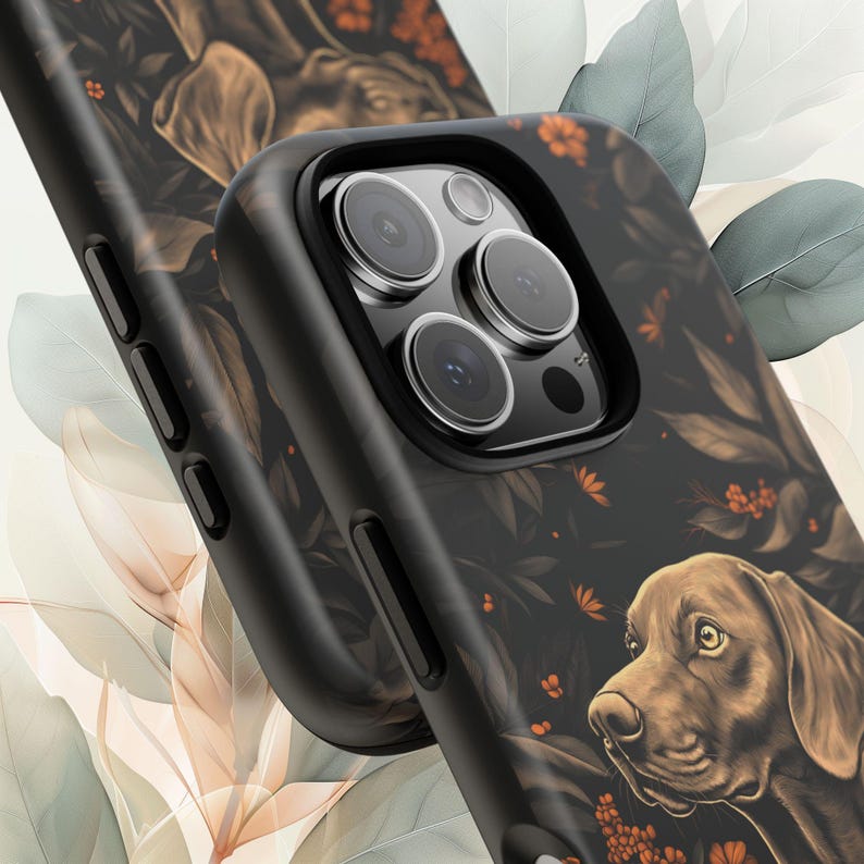 Personalized Vizsla Dog Phone Case: Custom Pet Name, Floral Design image 5