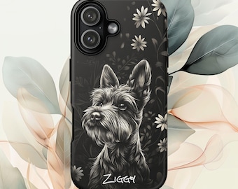 Personalized Miniature Schnauzer Phone Case: Custom Dog Name