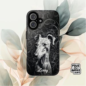 Greyhound Phone Case, Personalized, Custom Pet Name, iPhone, Samsung Galaxy, Google Pixel, Greyhound Design, Gift for Dog Lover