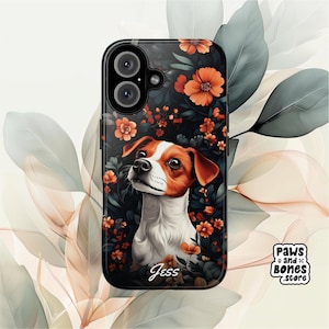 Jack Russell Terrier Phone Case, Personalized, Custom Pet Name, iPhone, Samsung Galaxy, Google Pixel, Gift for Dog Lover