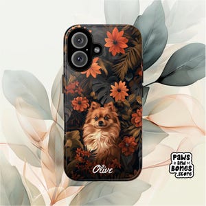 Pomeranian Phone Case, Personalized, Custom Pet Name, iPhone, Samsung Galaxy, Google Pixel, Pomeranian Design, Gift for Dog Lover