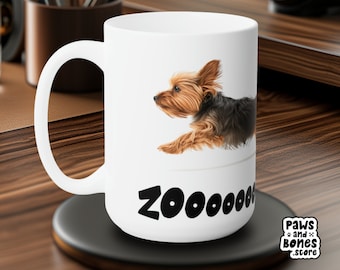 Taza de Yorkshire Terrier, Zoomies, taza de perro, taza de café, taza de café, regalo de mamá Yorkie, regalo de amante de Yorkie