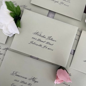 Modern Calligraphy Envelopes | Wedding Envelopes and Invitations | Names Written on Envelopes in Calligraphy | Handwritten Envelopes