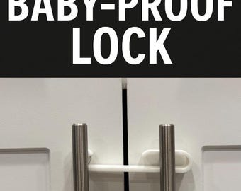 Baby-proof Cabinet Locks (6-pack), Easy One-handed Use, Easy Install, Non-permanent, No screws, Discrete, Renter Friendly