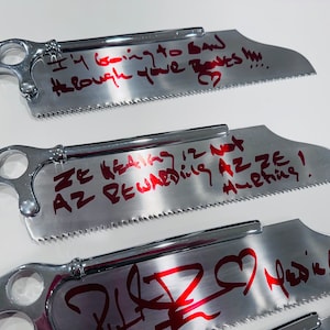 Stainless Steel Bone Saw signed by Robin Atkin Downes Medic From Team Fortress 2 image 5