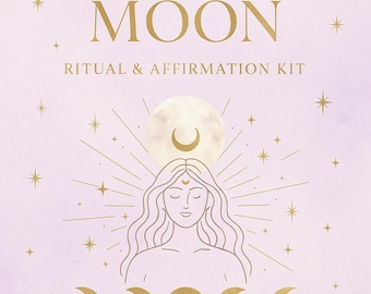 Manifestez-vous avec l'eBook Rituel lunaire et confirmation de la lune Journal numérique des phases de la lune et kit de soins spirituels personnels