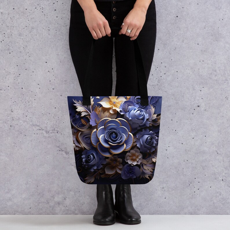 Midnight Blooms Medium Vanity Bag