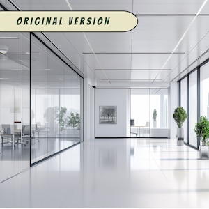 Virtual Background White Office Corridor | Zoom Background Home Office | Zoom Virtual Background | Home Office Background | Zoom Backdrop