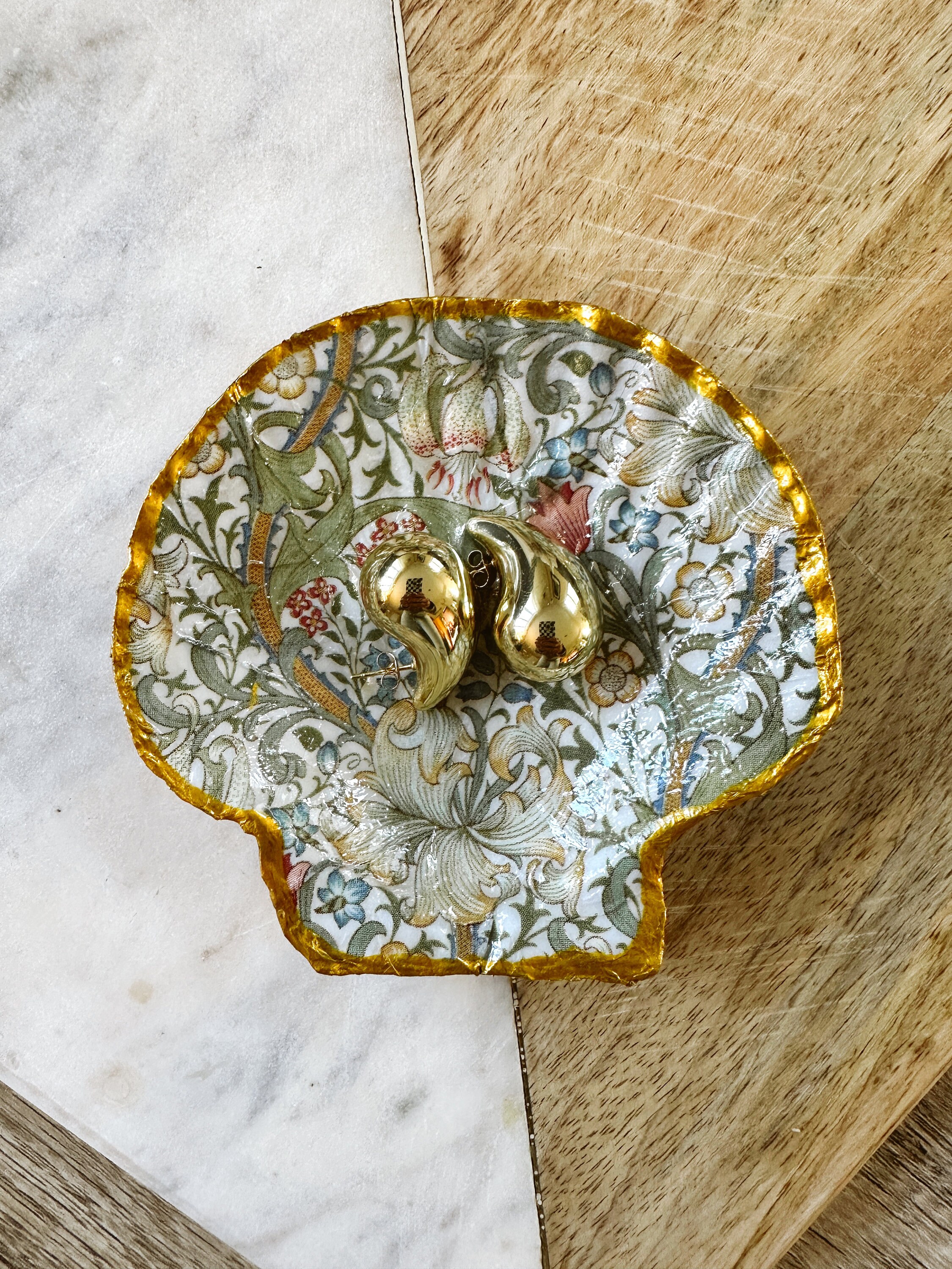 Edith Decoupage Scallop Sea Shell Trinket Jewelry Dish - Etsy