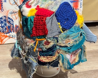 Mixed media Bucket hat