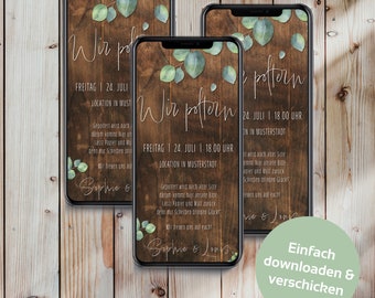 Invitación digital personalizada a la despedida de soltera // Invitación a la despedida de soltera vía WhatsApp