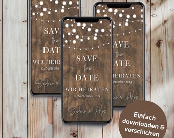 Digital personalized invitation Save the Date // Wedding invitation via WhatsApp
