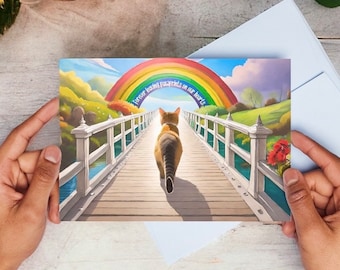 Cat Sympathy Card | Cat Condolence Card | Cat Rainbow Bridge Card | Cat Memorial Card | Cat Memorial Gift | Cat Remembrance Card | Cat Loss