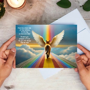 Tarjeta de condolencia para gatos / Tarjeta de condolencia para gatos / Tarjeta Cat Rainbow Bridge / Tarjeta conmemorativa para gatos / Regalo conmemorativo para gatos / Tarjeta de recuerdo para gatos / Pérdida de gatos