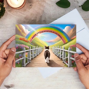 de sympathie de chat | de condoléances de chat | pont arc-en-ciel de chat | carte commémorative de chat | Cadeau commémoratif de chat | Carte du souvenir de chat | Perte de chat