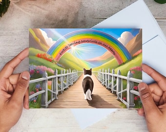 Cat Sympathy Card | Cat Condolence Card | Cat Rainbow Bridge Card | Cat Memorial Card | Cat Memorial Gift | Cat Remembrance Card | Cat Loss