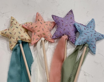 Felt Fairy Wand, Felt Wand, Princess Wand, Star Wand, Children&#39;s Dress Up, Pretend Play, Imaginative Play