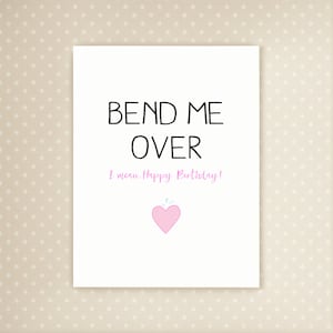 Inclínate hacia mí. ¡Quiero decir, feliz cumpleaños! / Tarjeta de cumpleaños para el esposo / Tarjeta de cumpleaños atrevida / Tarjeta de cumpleaños para el novio / Regalo obsceno para él