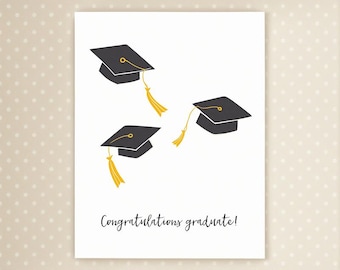 Graduation Card: Congrats Grad, Graduation Caps Illustration