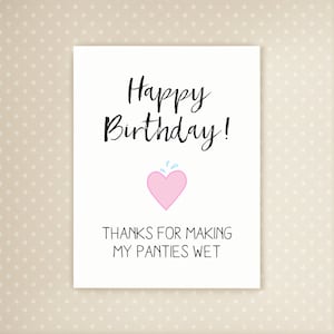 Joyeux anniversaire ! Merci d'avoir mouillé ma culotte | Carte d'anniversaire coquine | Carte d'anniversaire grossière | Carte d'anniversaire sexy | Cadeaux d'anniversaire torrides
