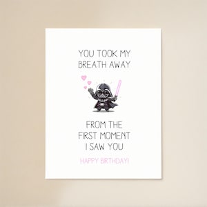 Darth Vader Birthday Card | Star Wars birthday | Star Wars love birthday card for him, Star Wars Card, Funny Birthday