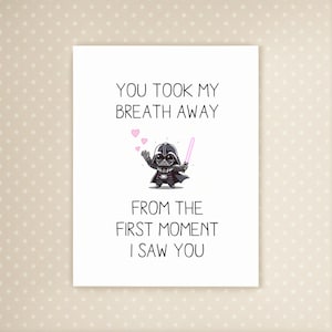Linda tarjeta de Darth Vader / Tarjeta de aniversario de amor de Star Wars para él / Tarjeta de San Valentín de Star Wars / Tarjeta de Star Wars, divertida
