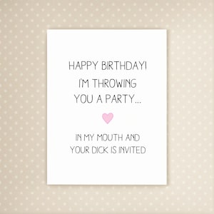 Feliz cumpleaños, guapo. Te voy a dar una fiesta / Tarjeta de cumpleaños traviesa para él / Tarjeta de cumpleaños grosera para tu esposo / Tarjeta de cumpleaños para tu novio