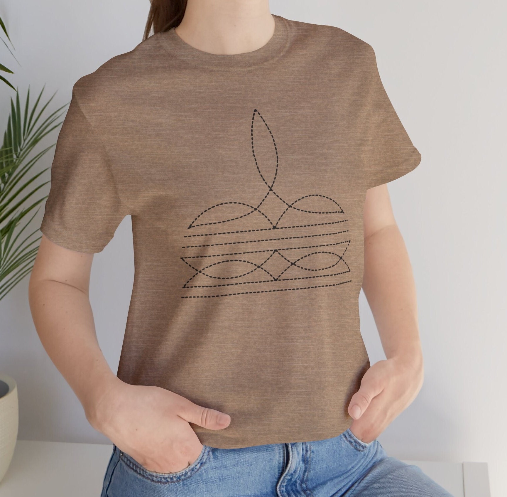 Western Boot Stitch Tshirt, Boot Stitch Tee, Graphic Boot Stitch T