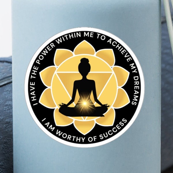 Affirmation Sticker Solar Plexus Chakra /Vision Boarding/Positive Self Care Quote/Mental Health Stickers/Yoga Laptop Water Bottle Sticker