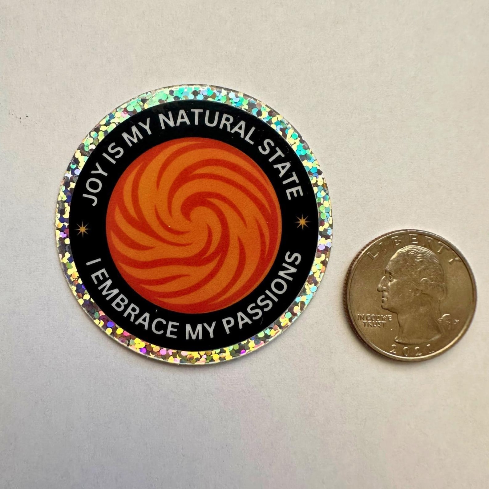 Glitter Sacral Chakra Sticker | Positive Affirmation | Spiritual Gift ...