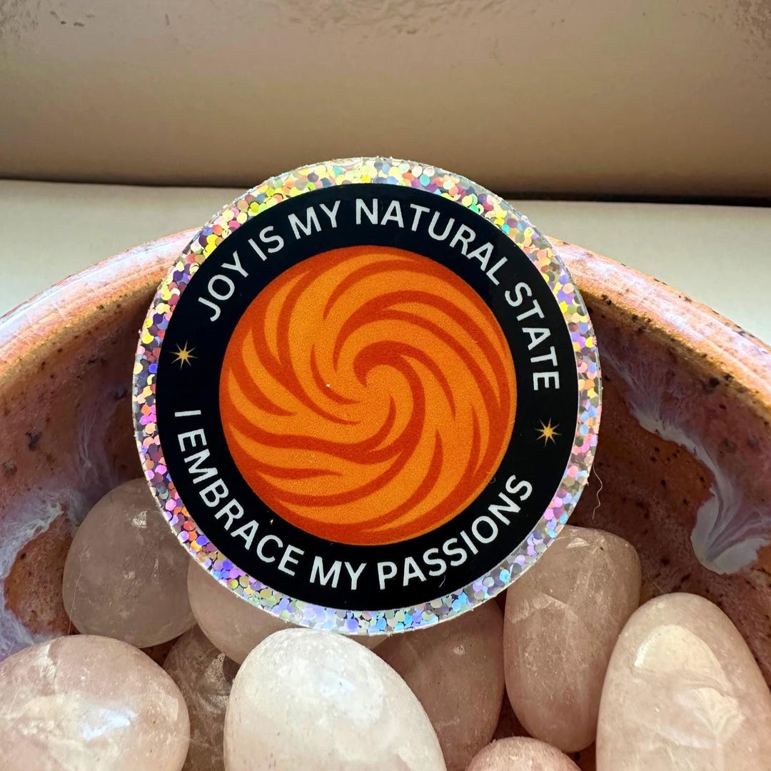 Glitter Sacral Chakra Sticker | Positive Affirmation | Spiritual Gift ...