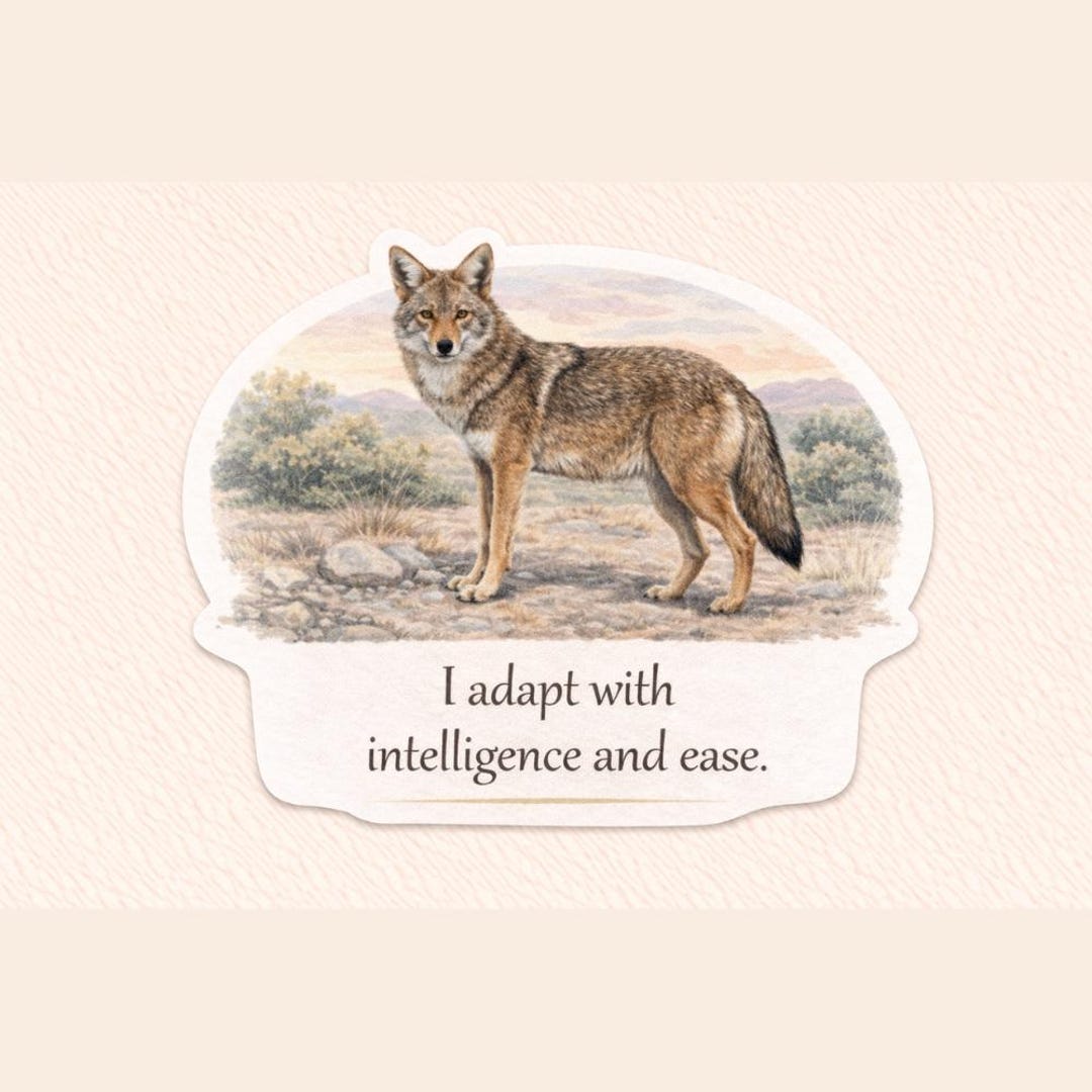 Ulr Sticker Coyote Sticker, Adaptability Positive Affirmation, Nature Inspired ...