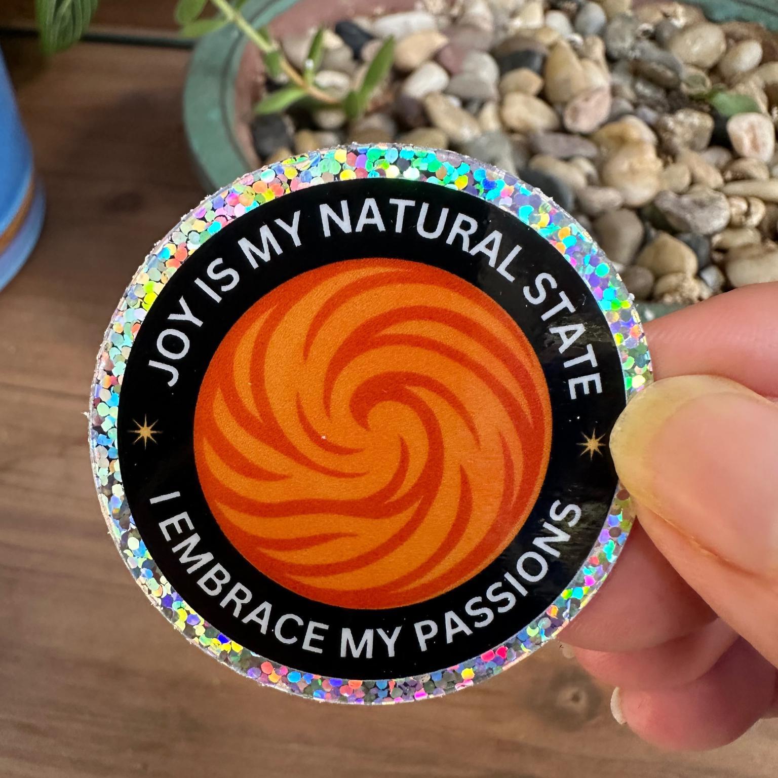 Glitter Sacral Chakra Sticker | Positive Affirmation | Spiritual Gift ...