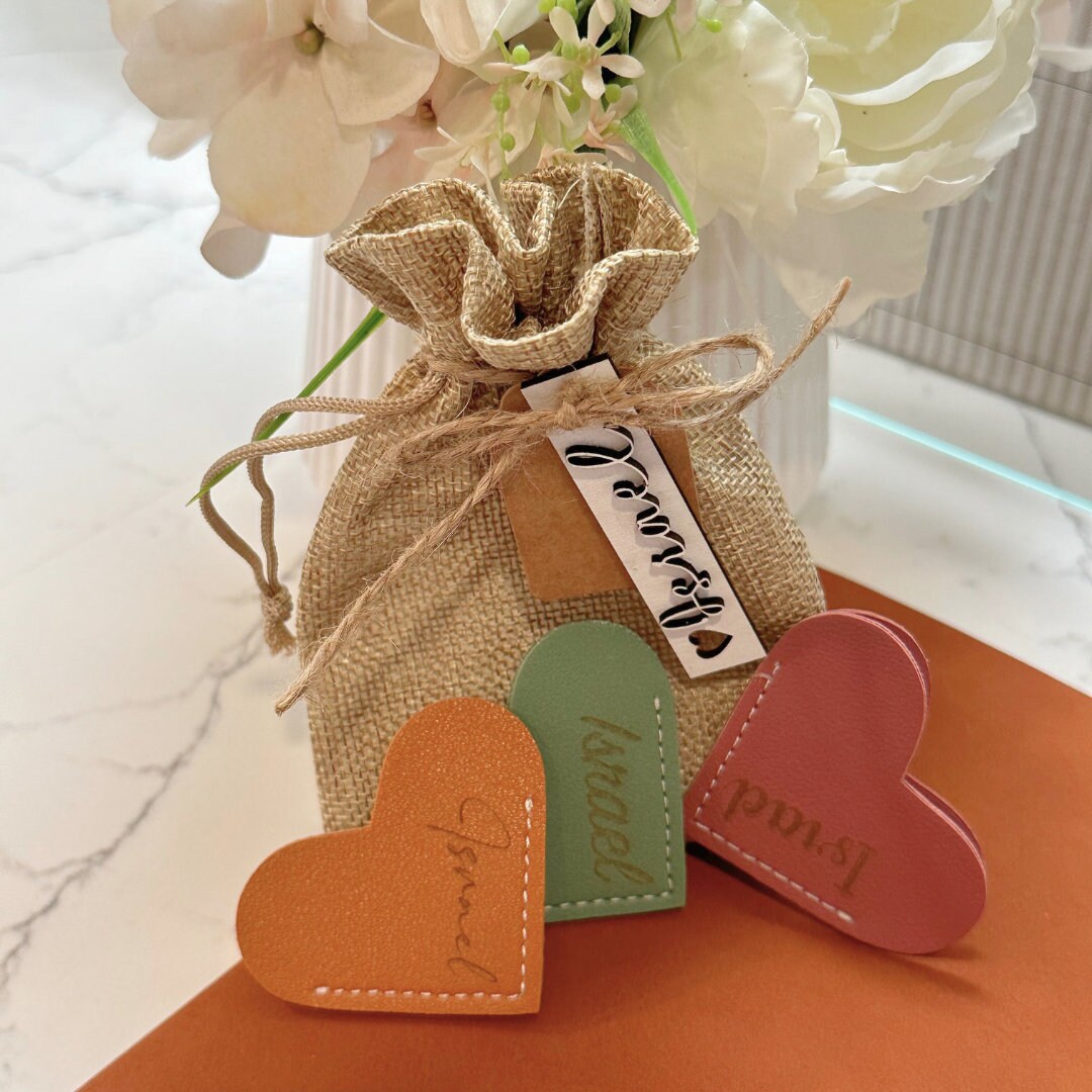 Custom Bookmark Set, Personalized Bookmark Gift, Name Engraved Leather Bookmark, Gift Set for