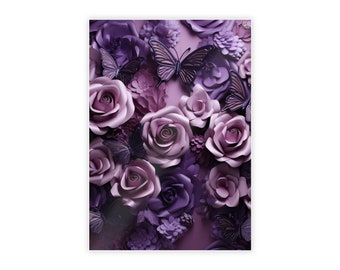 Roses & Butterflies - Gloss Poster