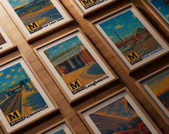 Newcastle Metro Art Print Set: Vivid Impressionist Style (Digital Download)