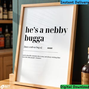 Humorvolle Newcastle Slang Digital Art Geordie Akzent Wand Druck UK Wohnkultur Lustige britische Phrase Poster Sofort Download Geschenk