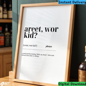 Dialetto Geordie Stampa digitale Divertente Newcastle Slang Poster UK Idea regalo Umorismo britannico Tipografia Arte murale Download immediato