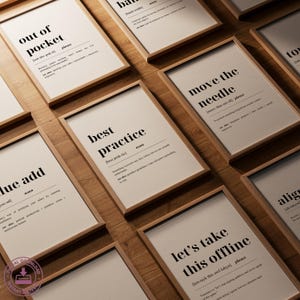 Láminas divertidas de diccionario corporativo: Regalo con humor para la oficina (Descarga digital)