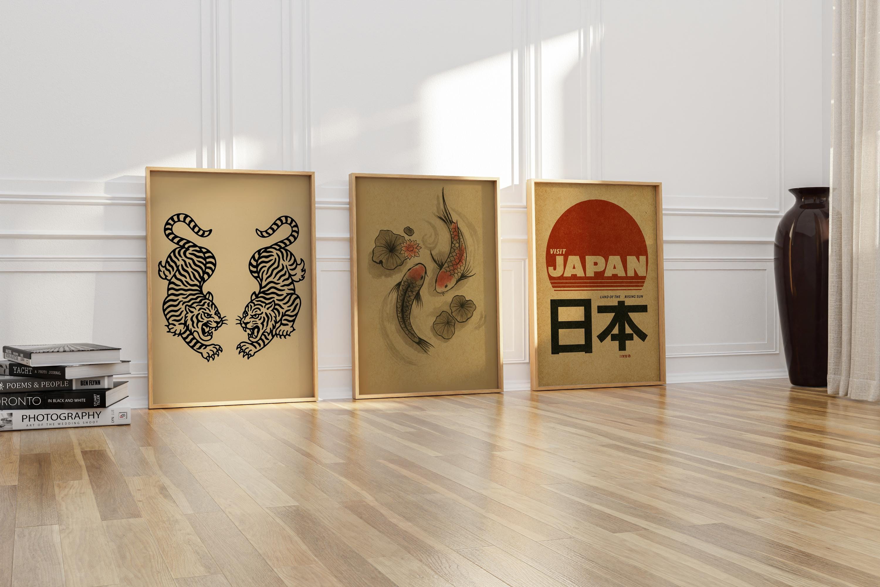 Japanese Poster Set: Retro Gallery Wall Art (digital Download) - Etsy
